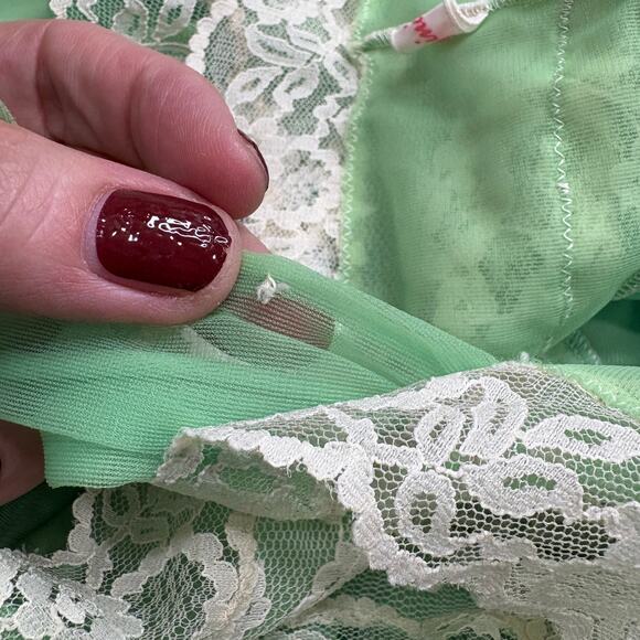 Virginia Wallace Peignoir Set Size S Nightgown & Rob Lace Chiffon Full Sweep - Picture 8 of 16